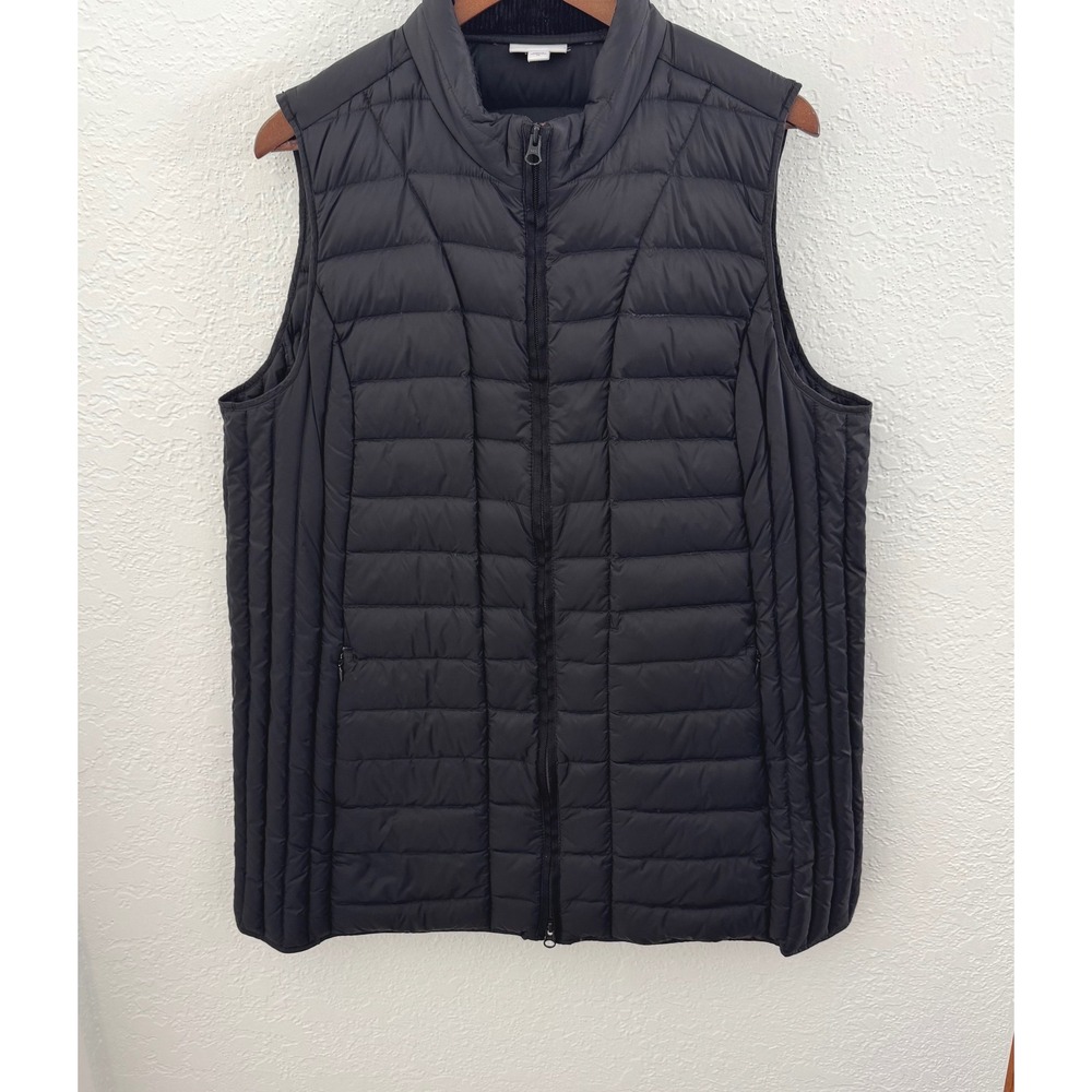 J. Jill Down Quilted Vest Jacket Puffer Black Women's Size XL Outdoor Gorpcore